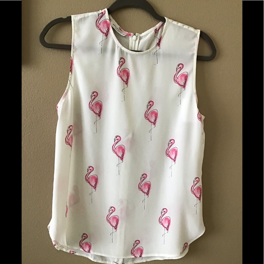 Equipment Silk Flamingo Print Blouse.